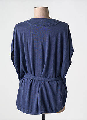 Top manches courtes manches courtes bleu MAJESTIC FILATURES femme