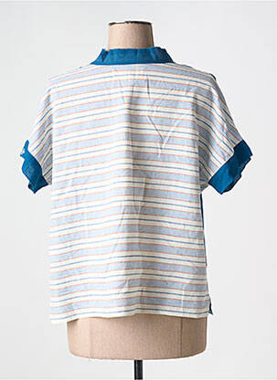 T-shirt imprimé fantaisie manches courtes bleu V.DE.VINSTER femme
