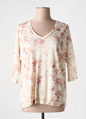Pull col v manches 3/4 beige NOTSHY femme