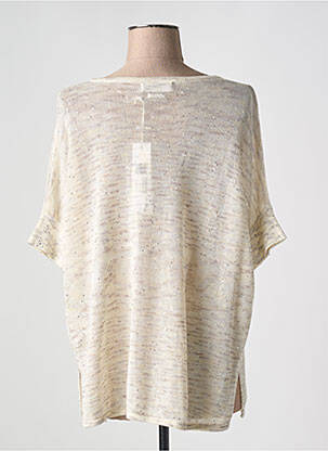 Pull coupe droite manches courtes beige NOTSHY femme