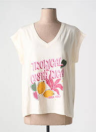 T-shirt coupe droite manches courtes beige MKT STUDIO femme