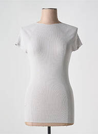 T-shirt stretch manches courtes gris ATTIC AND BARN femme