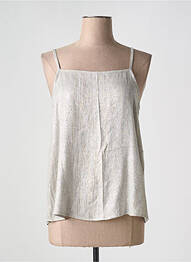 Top manches bretelles ajustables fines bretelles beige DIEGA femme