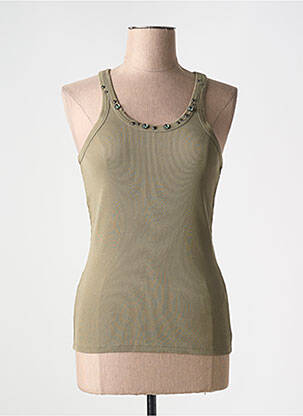 Débardeur tissage côtelé sans manche vert DOROTHEE SCHUMACHER femme