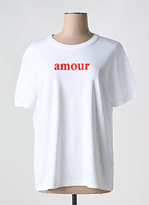 T-shirt coupe droite manches courtes blanc MAISON LABICHE femme