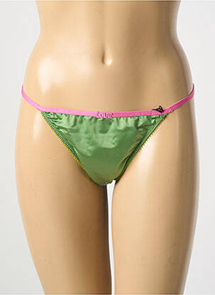 Culotte tissage satiné vert LOVE STORIES femme