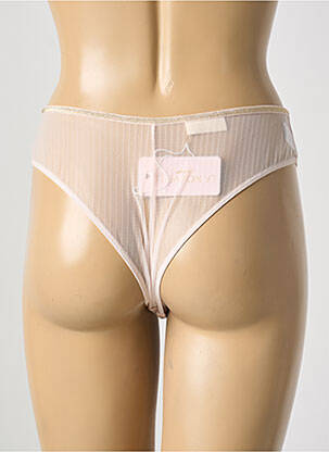 Tanga tissage satiné rose LA NOUVELLE femme