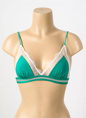 Soutien-gorge sans armature haut triangles vert LOVE STORIES femme
