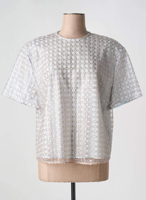 T-shirt coupe cintrée manches courtes gris ROTATE femme