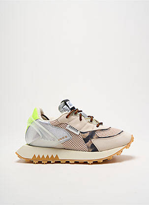 Baskets tissage satiné talon plat jusqu'à 3cm beige RUN OF femme