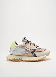 Baskets tissage satiné talon plat jusqu'à 3cm beige RUN OF femme
