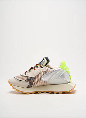 Baskets tissage satiné talon plat jusqu'à 3cm beige RUN OF femme