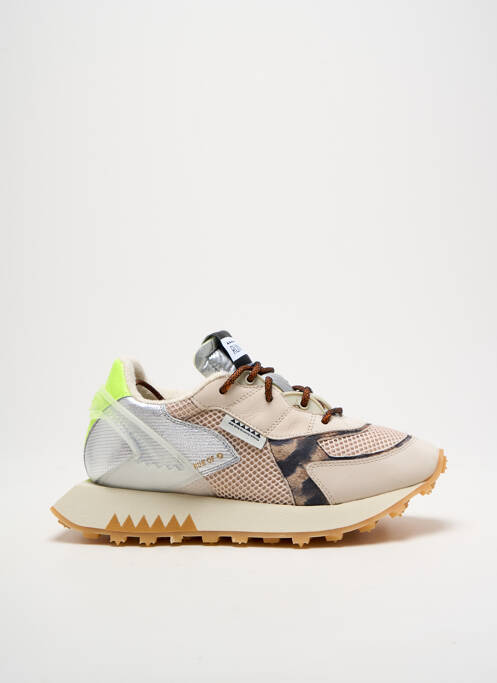 Baskets tissage satiné talon plat jusqu'à 3cm beige RUN OF femme