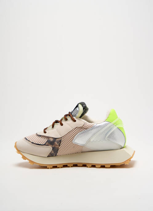 Baskets tissage satiné talon plat jusqu'à 3cm beige RUN OF femme