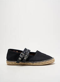 Espadrilles tissage satiné talon plat jusqu'à 3cm noir GANNI femme