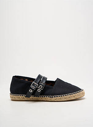 Espadrilles tissage satiné talon plat jusqu'à 3cm noir GANNI femme