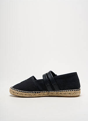 Espadrilles tissage satiné talon plat jusqu'à 3cm noir GANNI femme