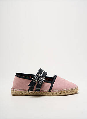 Espadrilles tissage satiné talon plat jusqu'à 3cm rose GANNI femme