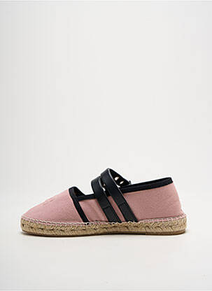 Espadrilles tissage satiné talon plat jusqu'à 3cm rose GANNI femme