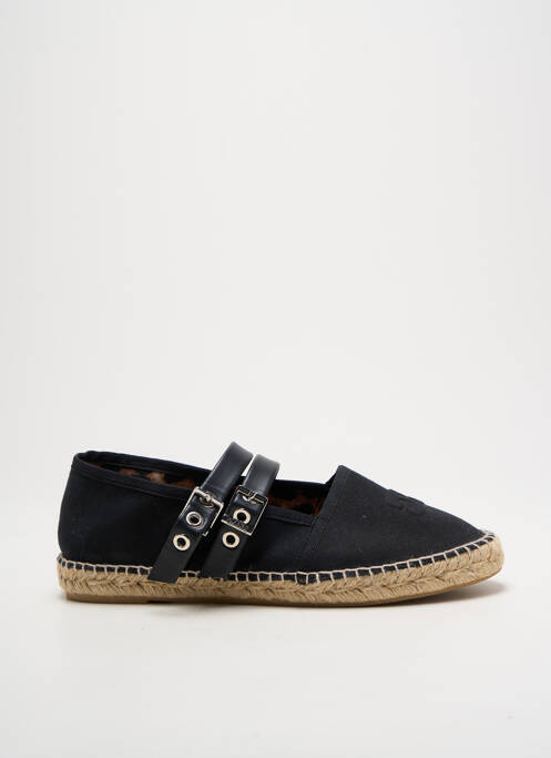 Espadrilles tissage satiné talon plat jusqu'à 3cm noir GANNI femme