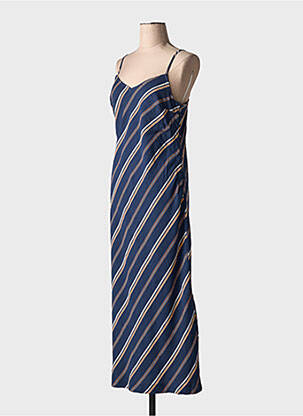 Robe longue manches bretelles ajustables fines bretelles bleu NICE THINGS femme