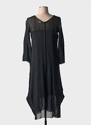 Robe mi-longue manches 3/4 manches 3/4 noir KEDZIOREK femme