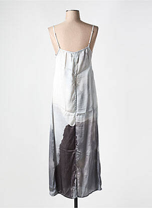 Robe longue coupe fluide fines bretelles gris POU NOU femme