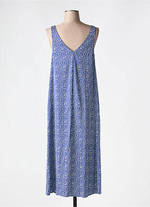 Robe mi-longue imprimé fantaisie sans manche bleu ZILCH femme