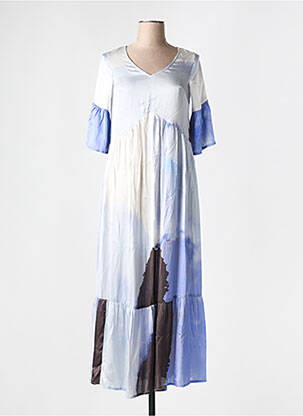 Robe longue manches courtes manches courtes violet POU NOU femme