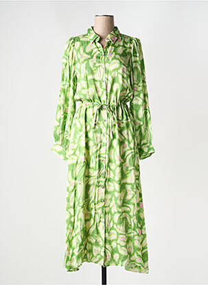Robe longue manches longues manches longues vert ESQUALO femme