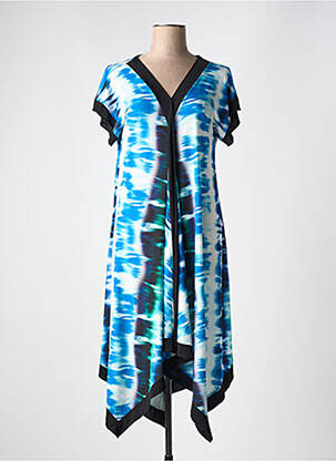 Robe mi-longue manches courtes manches courtes bleu AN II VITO femme
