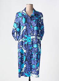 Robe mi-longue imprimé fantaisie manches courtes bleu AN II VITO femme