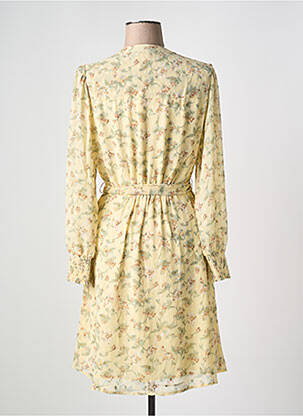 Robe mi-longue imprimé fleurs manches longues jaune ESQUALO femme