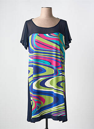 Robe courte manches courtes manches courtes bleu AN II VITO femme