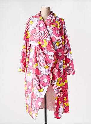 Manteau long rose STUDIO pour femme