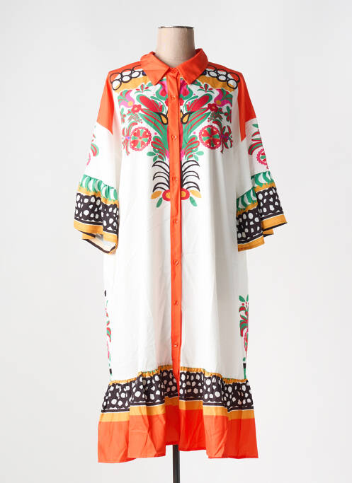 Robe mi-longue orange BUBBLEE pour femme