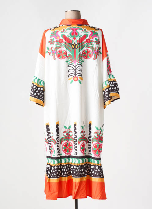 Robe mi-longue orange BUBBLEE pour femme