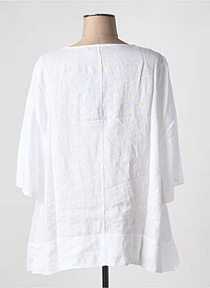 Blouse col rond manches 3/4 blanc KEDZIOREK femme