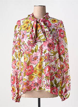 Blouse tissage popeline manches longues rose TRAFFIC PEOPLE femme
