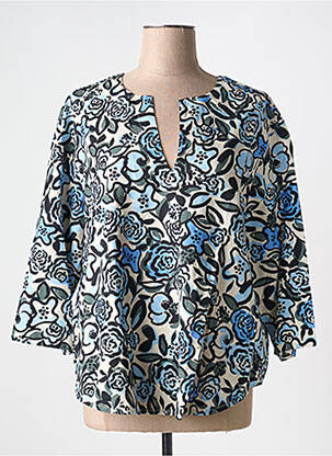 Blouse imprimé fantaisie manches 3/4 bleu MASAI femme