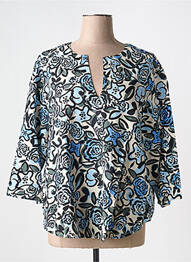 Blouse imprimé fantaisie manches 3/4 bleu MASAI femme