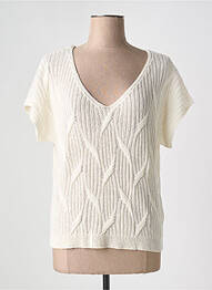 T-shirt col v manches courtes beige ESQUALO femme