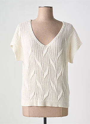 T-shirt col v manches courtes beige ESQUALO femme