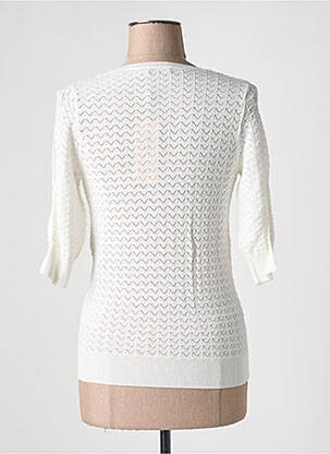 Pull coupe cintrée manches 3/4 blanc ESQUALO femme