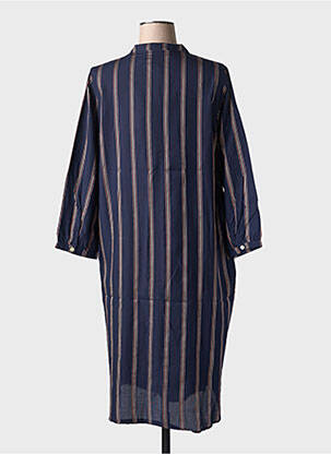Robe mi-longue manches longues manches longues bleu NICE THINGS femme