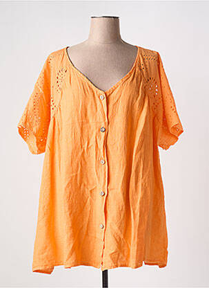 Chemisier manches courtes manches courtes orange PIMENT ROUGE femme