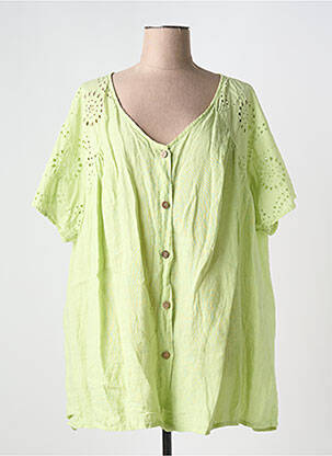 Chemisier manches courtes manches courtes vert PIMENT ROUGE femme