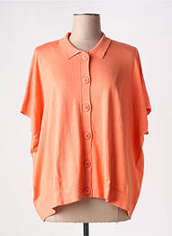 Gilet manches courtes fermeture boutonnée sur le devant orange ZILCH femme