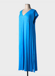 Robe longue manches courtes manches courtes bleu MAT. femme
