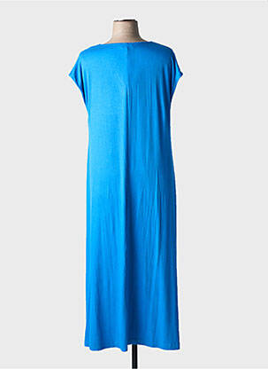 Robe longue manches courtes manches courtes bleu MAT. femme